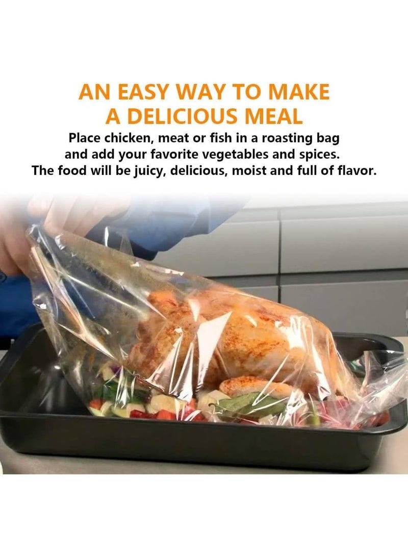 أكياس تحميص آمنة للاستخدام في الفرن والميكروويف - أكياس طهي كبيرة مقاومة للحرارة للديك الرومي والدجاج واللحوم المشوية الكبيرة - تعزز النكهة، وتحافظ على عصارة الطعام ونظافة الفرن - 8 أكياس - Image 5